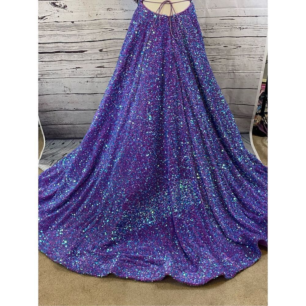 Amarra Sequin Purple Formal Gown Size 6 - Picture 12 of 16